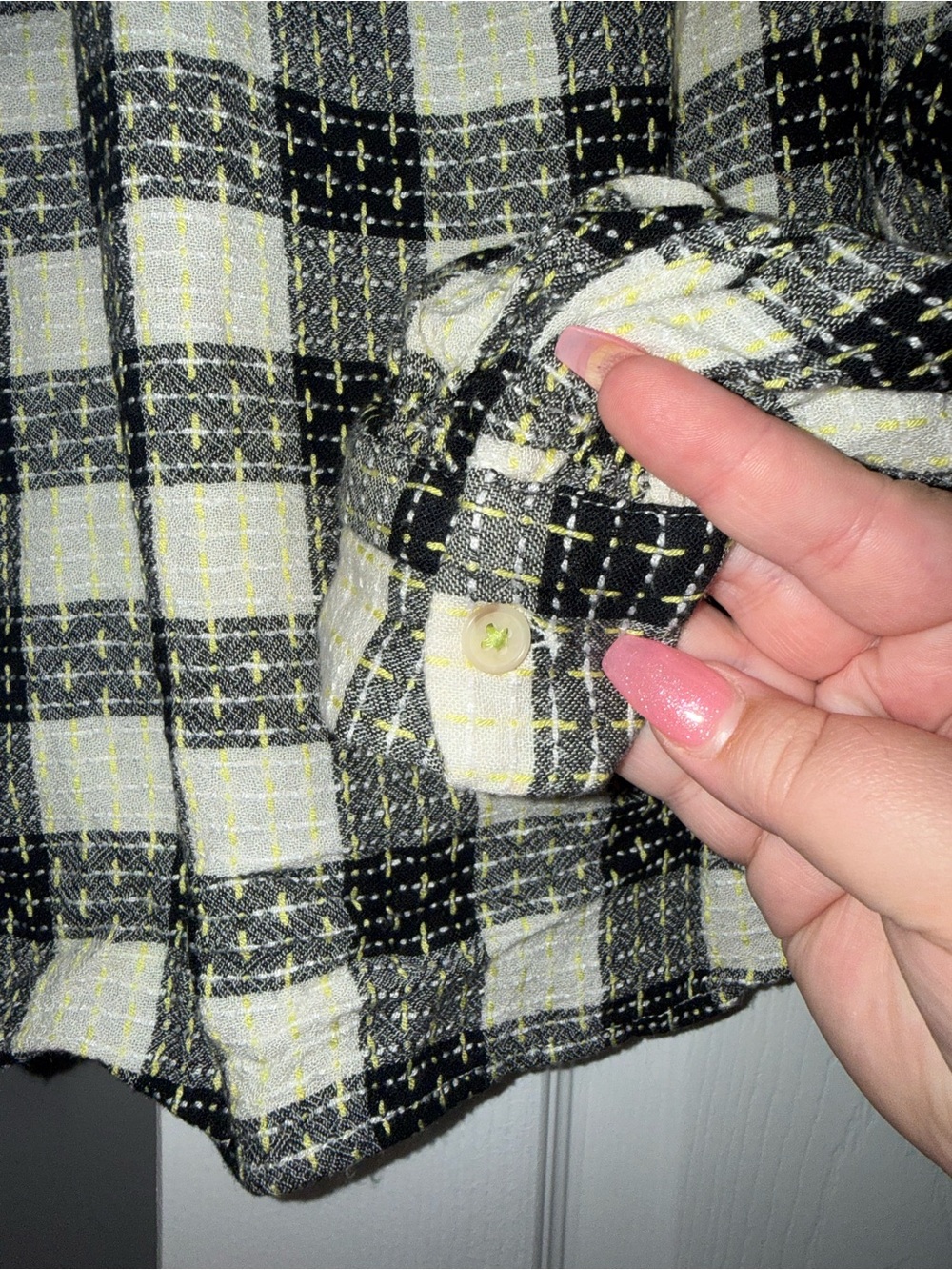 Anthropologie Pilcro Breezy Wool Blend Plaid Button-Down - Picture 5 of 6